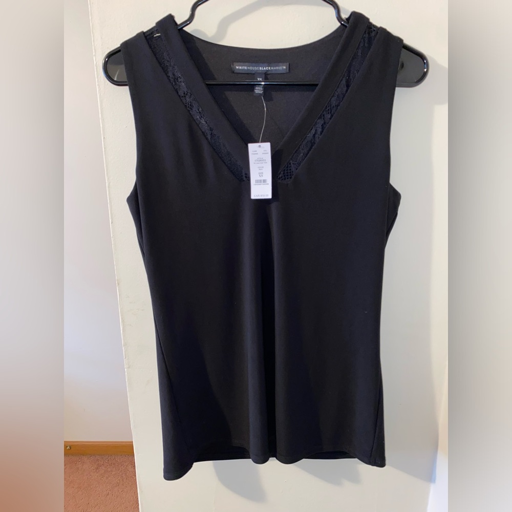 Black Sleeveless Top with Lace Detail